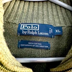 Ralph Lauren 100% cotton men's quarter zip sweater